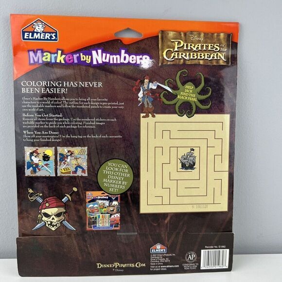 Elmer’s Marker By Numbers Captain Jack Sparrow Pirates Caribbean Color RARE! - Picture 4 of 6